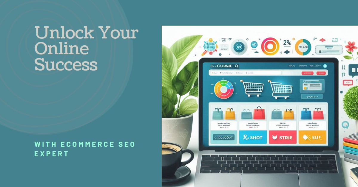 Infographic showing strategies and benefits of hiring an Ecommerce SEO expert to improve online store visibility and success.